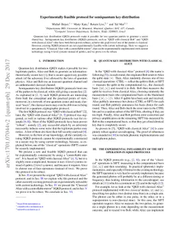 Experimentally feasible protocol for semiquantum key distribution