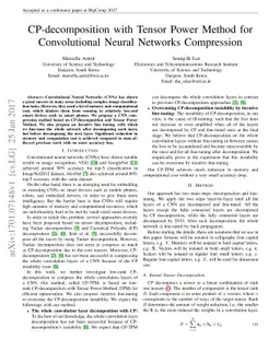 CP-decomposition with Tensor Power Method for Convolutional Neural
  Networks Compression