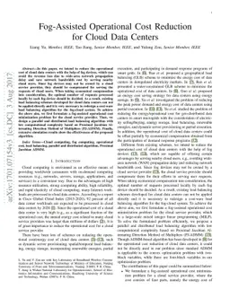 Fog-Assisted Operational Cost Reduction for Cloud Data Centers
