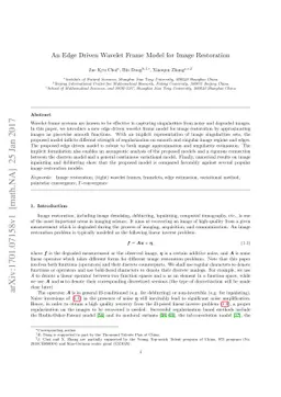 An Edge Driven Wavelet Frame Model for Image Restoration
