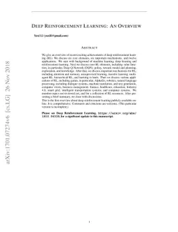 Deep Reinforcement Learning: An Overview