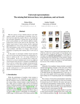 Universal representations:The missing link between faces, text,
  planktons, and cat breeds
