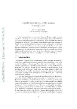 A gentle introduction to the minimal Naming Game