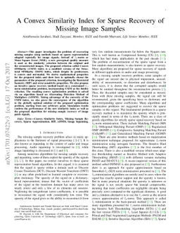 A Convex Similarity Index for Sparse Recovery of Missing Image Samples