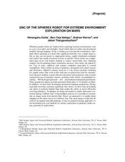 GNC of the SphereX Robot for Extreme Environment Exploration on Mars