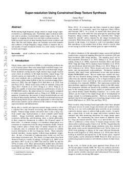 Super-resolution Using Constrained Deep Texture Synthesis