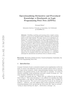 Operationalizing Declarative and Procedural Knowledge: a Benchmark on
  Logic Programming Petri Nets (LPPNs)