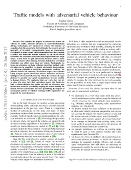 Traffic models with adversarial vehicle behaviour