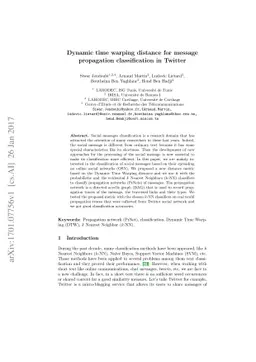 Dynamic time warping distance for message propagation classification in
  Twitter