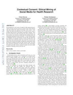 Contextual Consent: Ethical Mining of Social Media for Health Research
