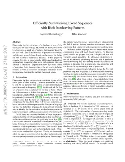 Efficiently Summarising Event Sequences with Rich Interleaving Patterns