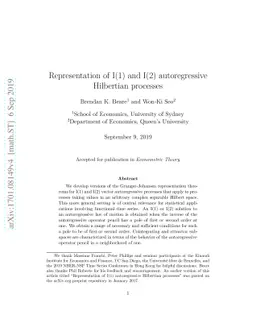 Representation of I(1) and I(2) autoregressive Hilbertian processes