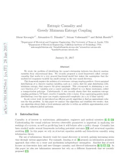 Entropic Causality and Greedy Minimum Entropy Coupling