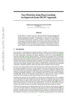 Face Detection using Deep Learning: An Improved Faster RCNN Approach