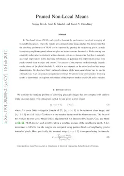 Pruned non-local means