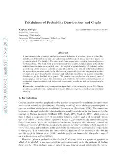 Faithfulness of Probability Distributions and Graphs