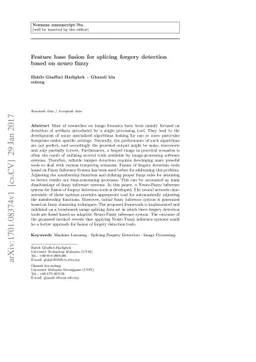 Feature base fusion for splicing forgery detection based on neuro fuzzy