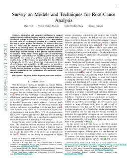 Survey on Models and Techniques for Root-Cause Analysis