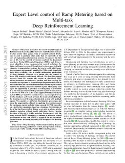 Expert Level control of Ramp Metering based on Multi-task Deep
  Reinforcement Learning