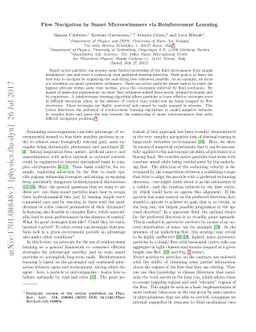 Flow Navigation by Smart Microswimmers via Reinforcement Learning