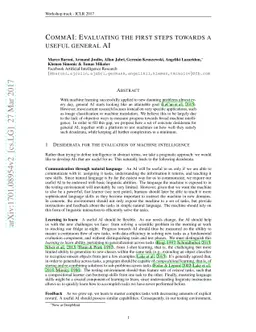 CommAI: Evaluating the first steps towards a useful general AI