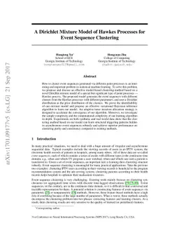 A Dirichlet Mixture Model of Hawkes Processes for Event Sequence
  Clustering