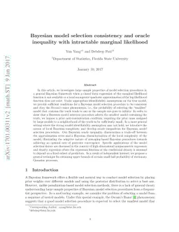 Bayesian model selection consistency and oracle inequality with
  intractable marginal likelihood