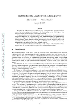 Truthful Facility Location with Additive Errors