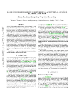 Image denoising using group sparsity residual and external nonlocal
  self-similarity prior