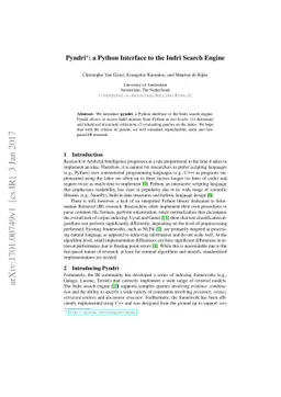 Pyndri: a Python Interface to the Indri Search Engine