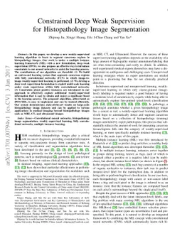 Constrained Deep Weak Supervision for Histopathology Image Segmentation