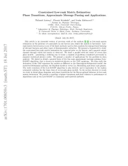 Constrained Low-rank Matrix Estimation: Phase Transitions, Approximate
  Message Passing and Applications