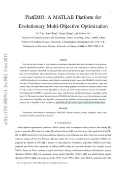 PlatEMO: A MATLAB Platform for Evolutionary Multi-Objective Optimization