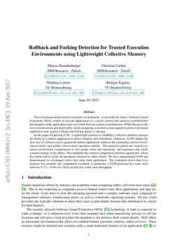 Rollback and Forking Detection for Trusted Execution Environments using
  Lightweight Collective Memory