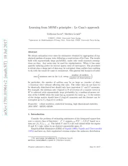 Learning from MOM's principles: Le Cam's approach