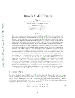 Tunable GMM Kernels