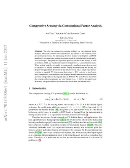 Compressive Sensing via Convolutional Factor Analysis
