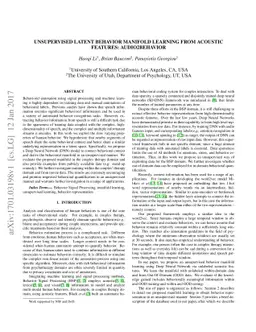 Unsupervised Latent Behavior Manifold Learning from Acoustic Features:
  audio2behavior
