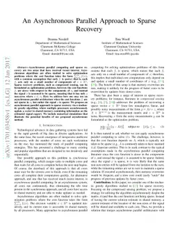 An Asynchronous Parallel Approach to Sparse Recovery