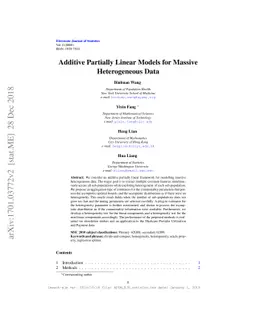 Additive Partially Linear Models for Massive Heterogeneous Data