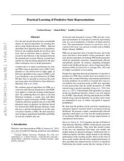 Practical Learning of Predictive State Representations
