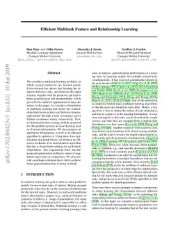 Efficient Multitask Feature and Relationship Learning