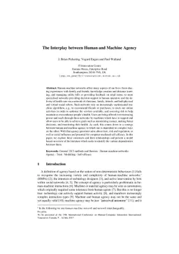 The Interplay between Human and Machine Agency