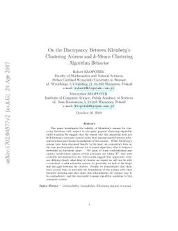On the Discrepancy Between Kleinberg's Clustering Axioms and $k$-Means
  Clustering Algorithm Behavior