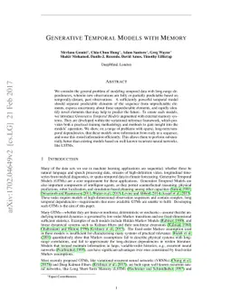 Generative Temporal Models with Memory