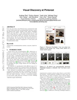 Visual Discovery at Pinterest