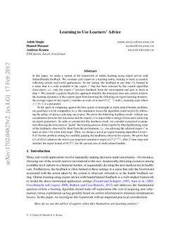 Learning to Use Learners' Advice