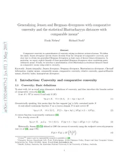 Generalizing Jensen and Bregman divergences with comparative convexity
  and the statistical Bhattacharyya distances with comparable means