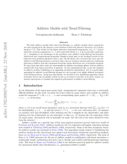 Additive Models with Trend Filtering