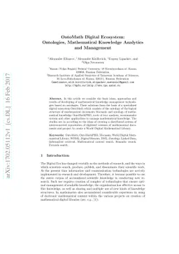 OntoMath Digital Ecosystem: Ontologies, Mathematical Knowledge Analytics
  and Management